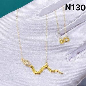 18k real saudi yellow gold  LIGHT WEIGHT Snake Pendant necklace 18”